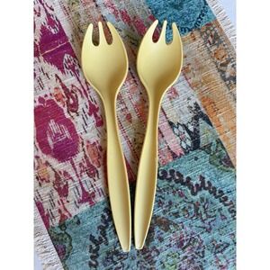 Tupperware Salad Serving Set 12 Inch Spoon/Fork Sporks Lot Of 2 USA